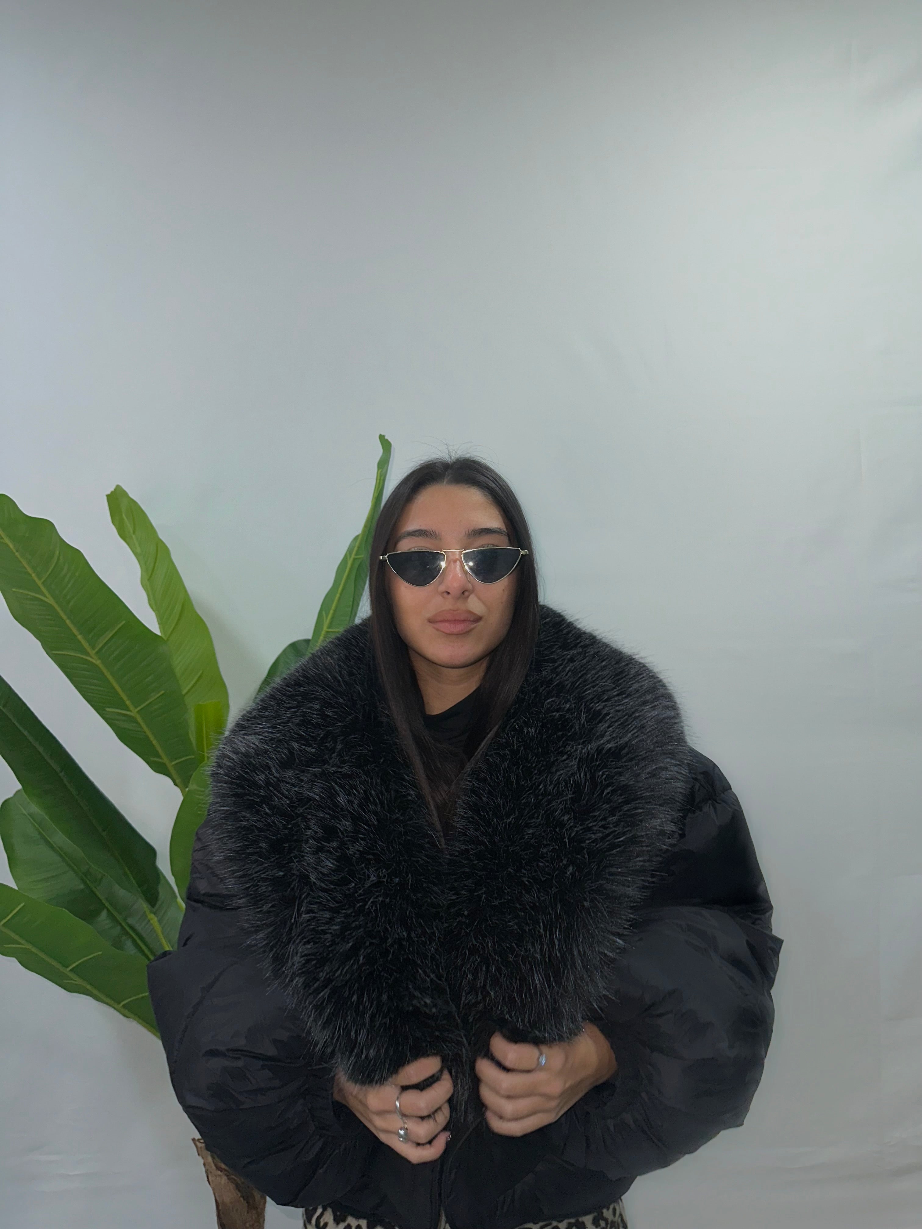 bomber pelliccia nero