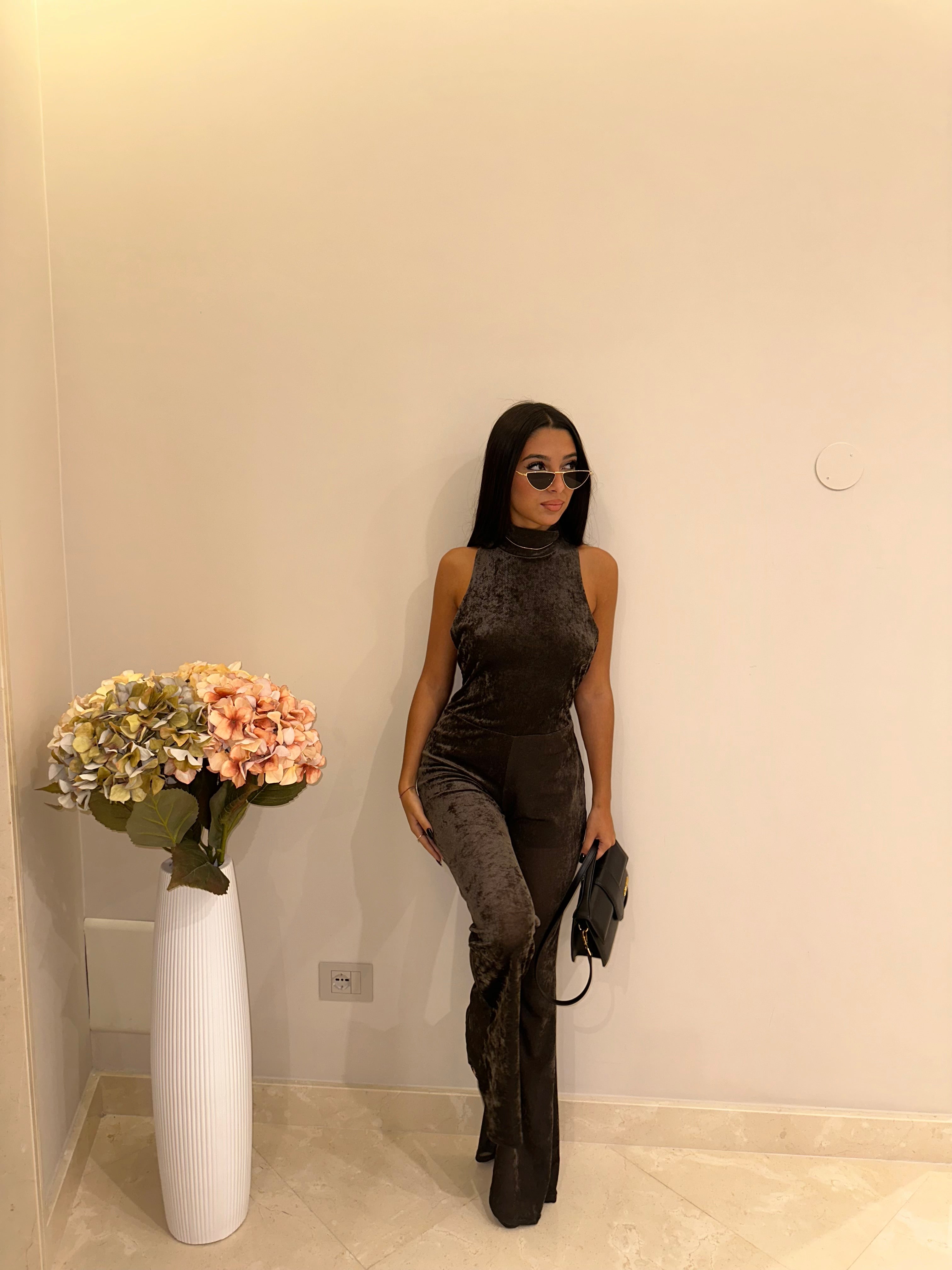 tutina marrone in velluto