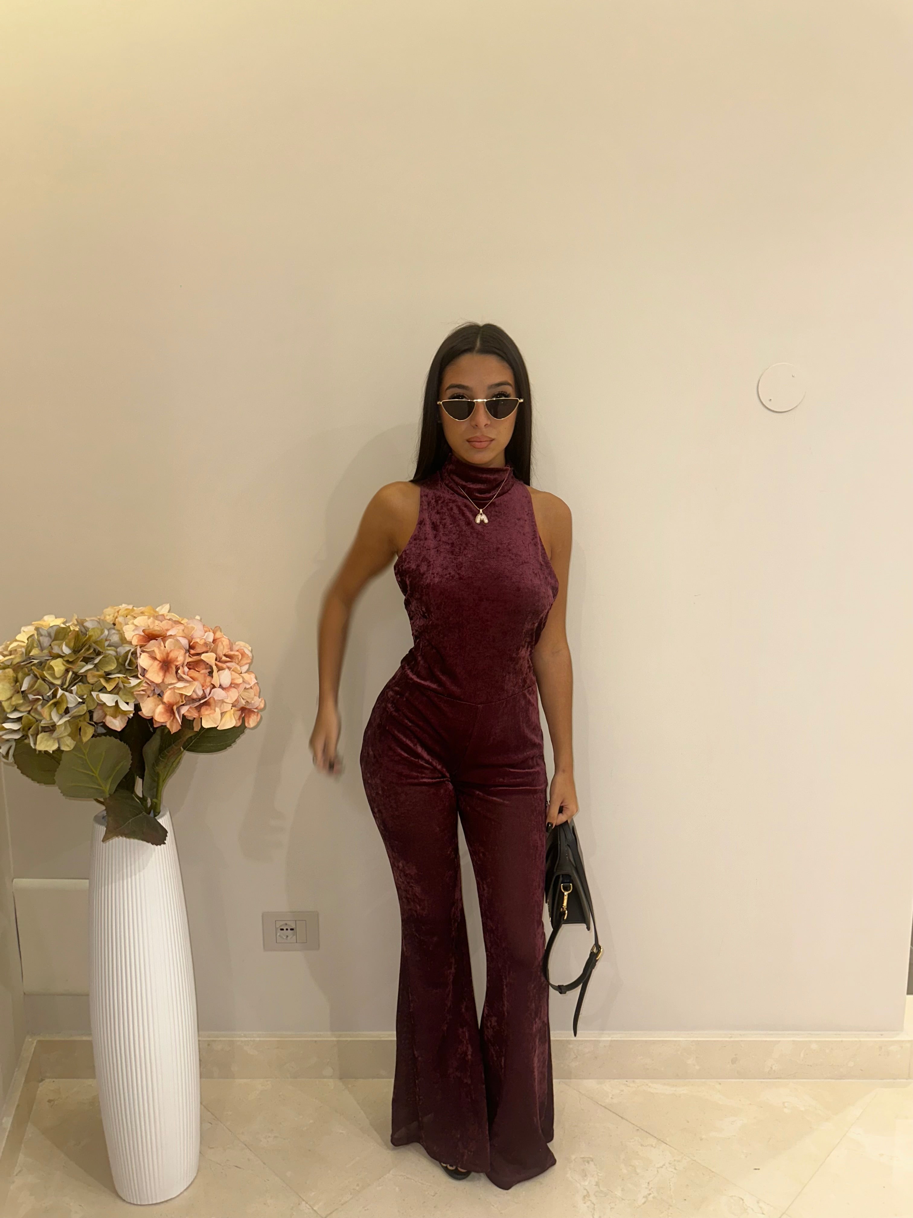 tutina bordeaux in velluto