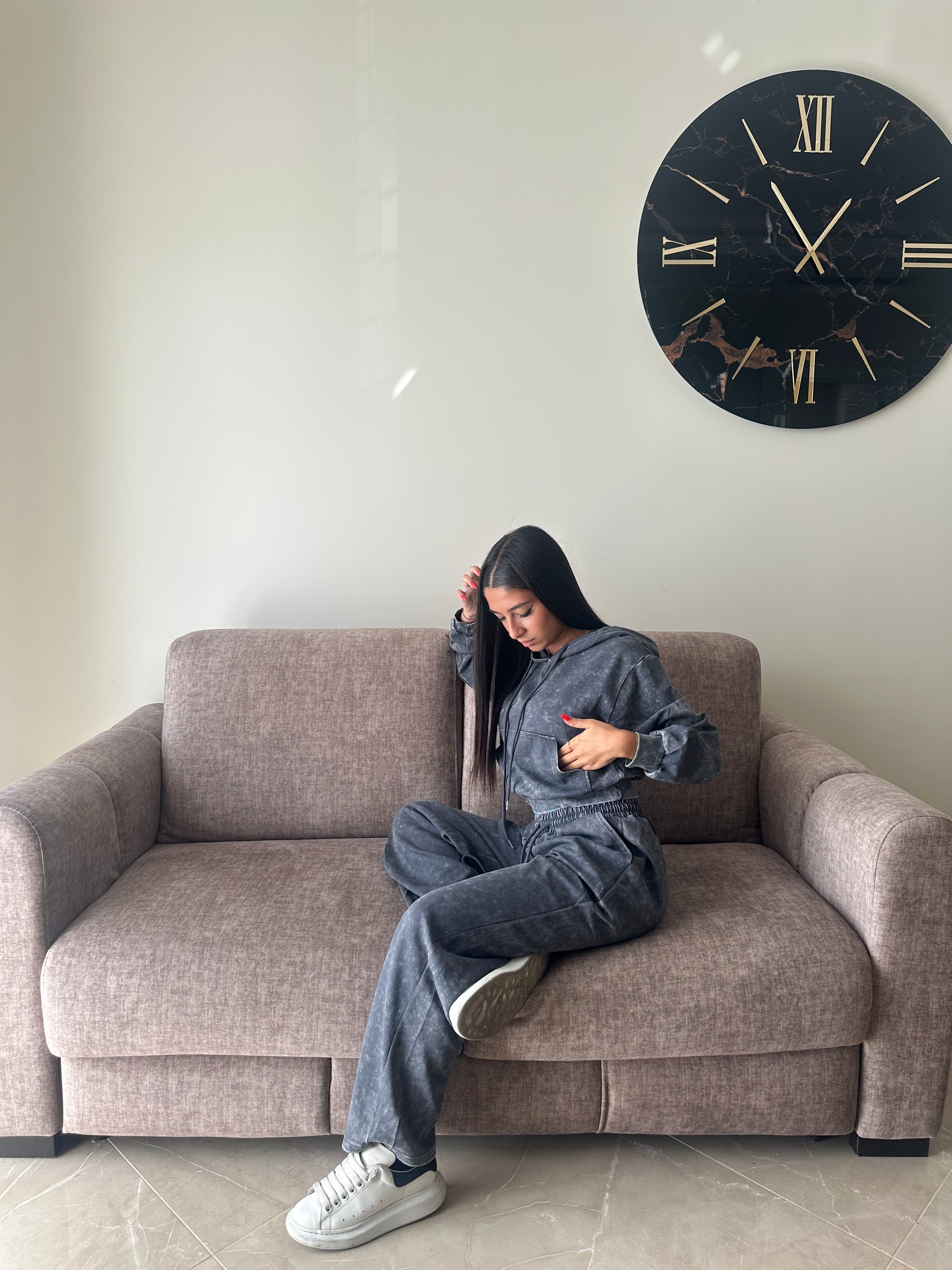 coordinato tuta grigio