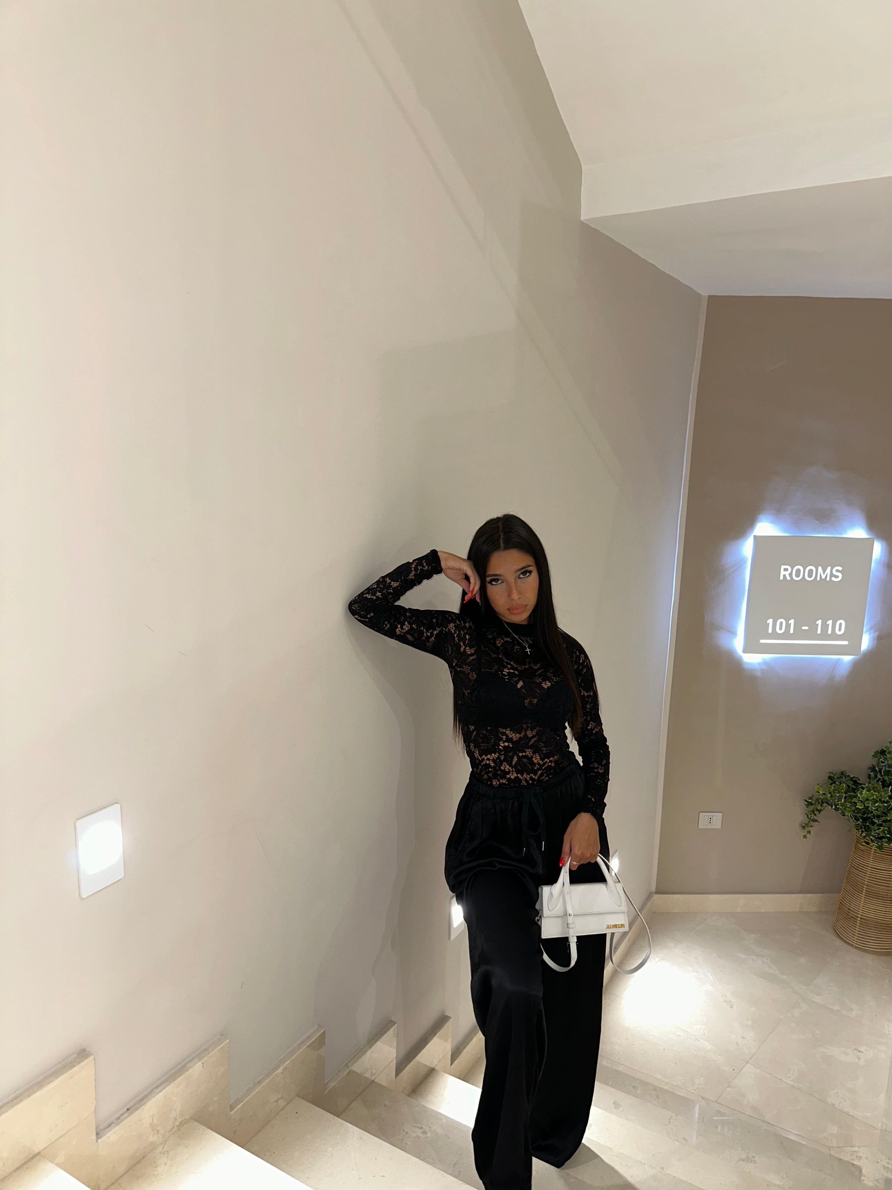 pantalone satin nero